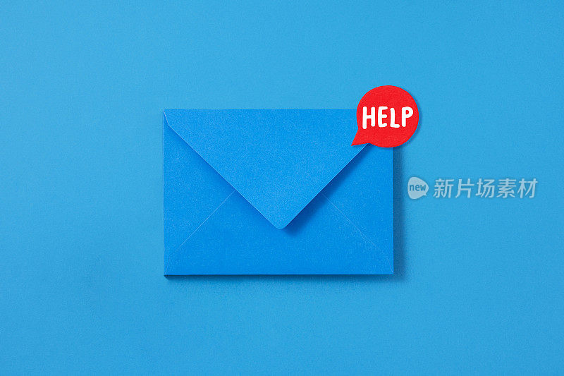 Blue Envelope with Help Message